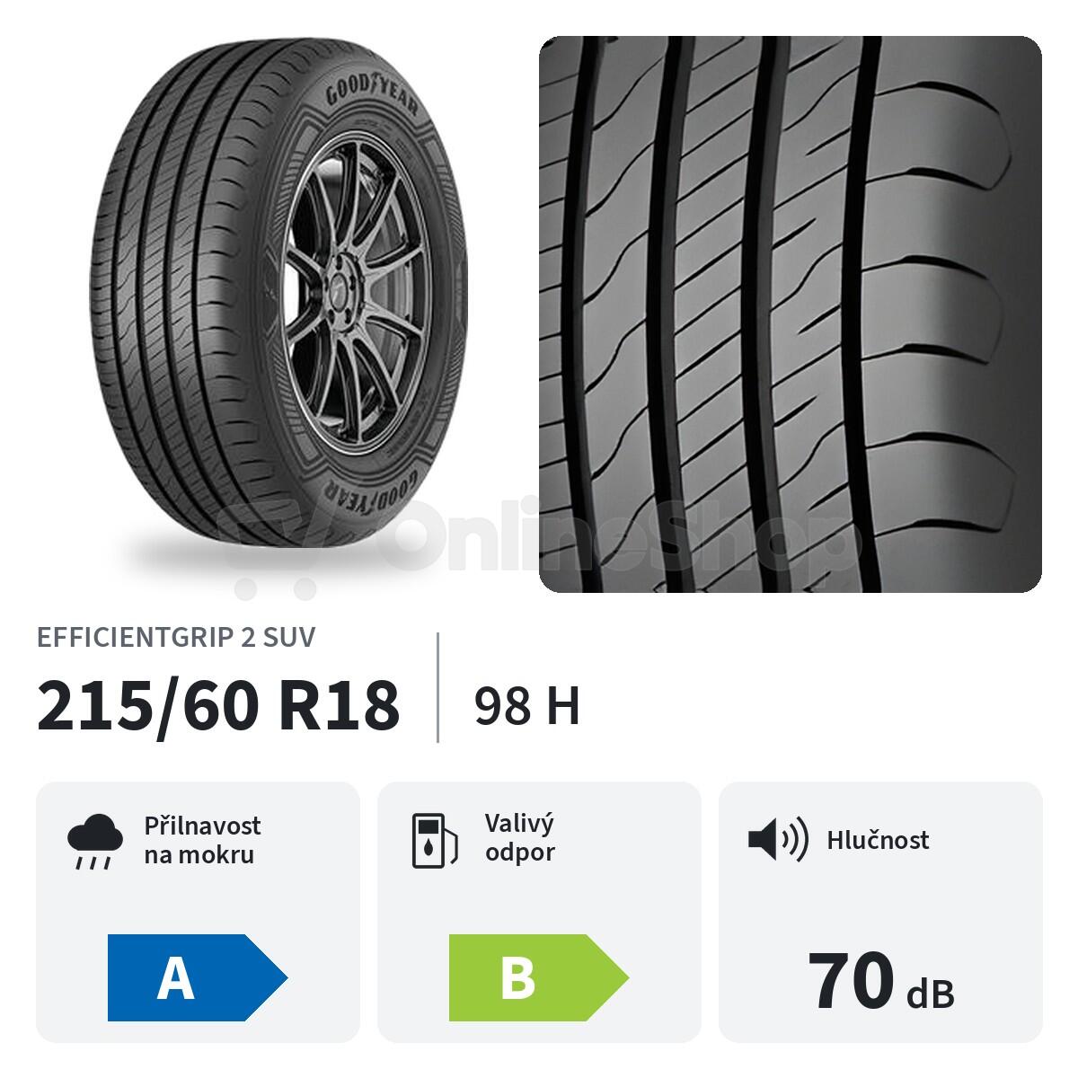 Letní pneu GOODYEAR 215/60 R18 98H EFFICIENTGRIP 2 SUV