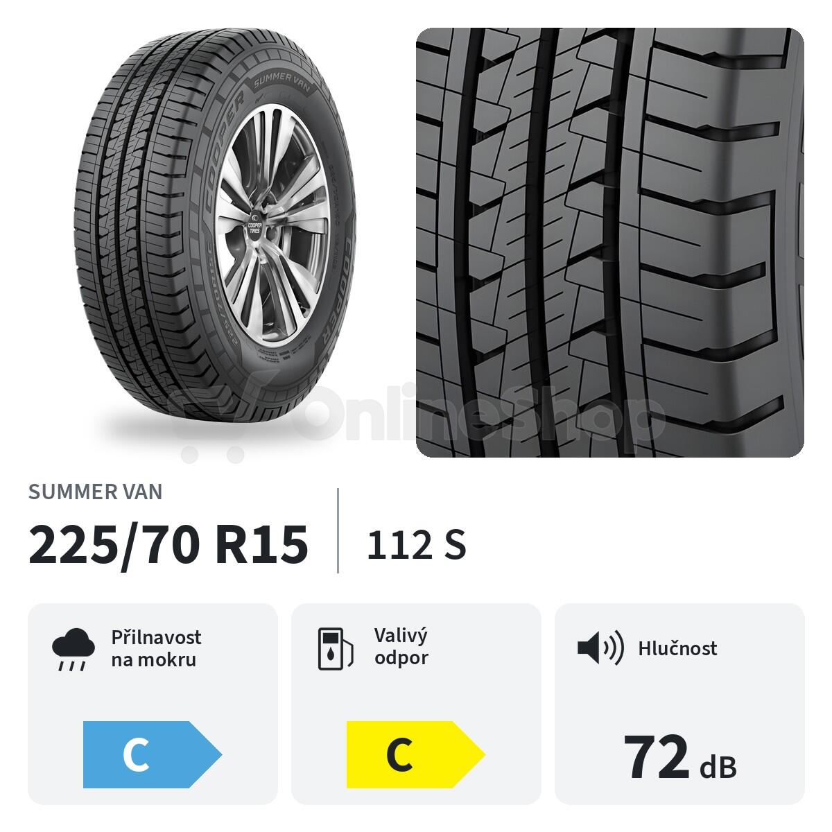 Letní pneu COOPER 225/70 R15 112S SUMMER VAN C EVR