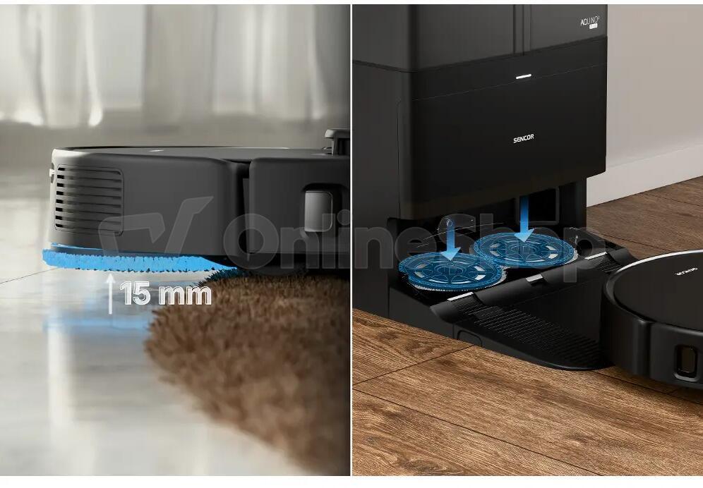 Robotický vysavač Sencor SRV 9590BK Aquino+ Cut&Clean