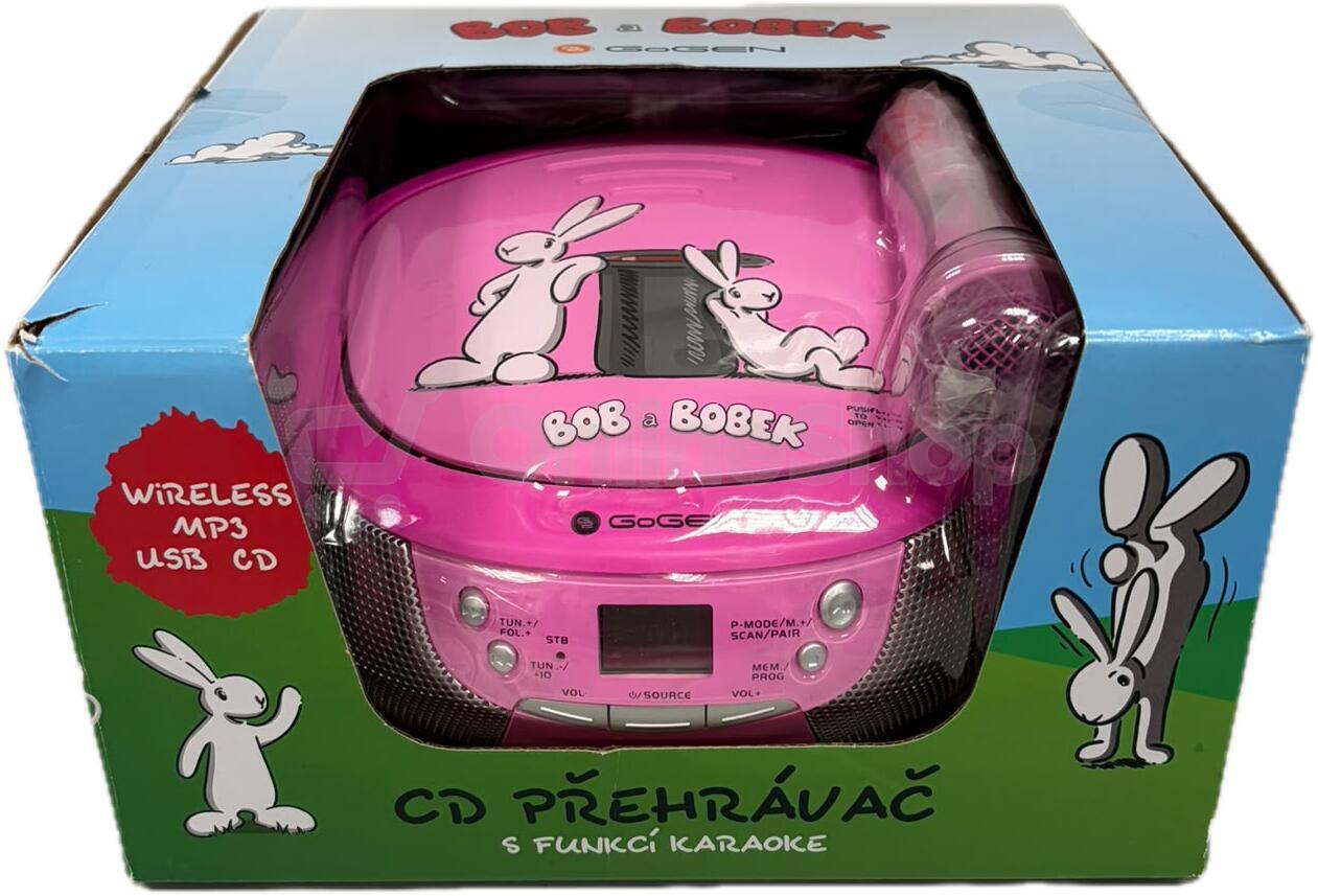Radiopřijímač s CD GoGEN BOB A BOBEK PŘEHRÁVAČ, růžový | Skutečná fotografie prodávaného kusu