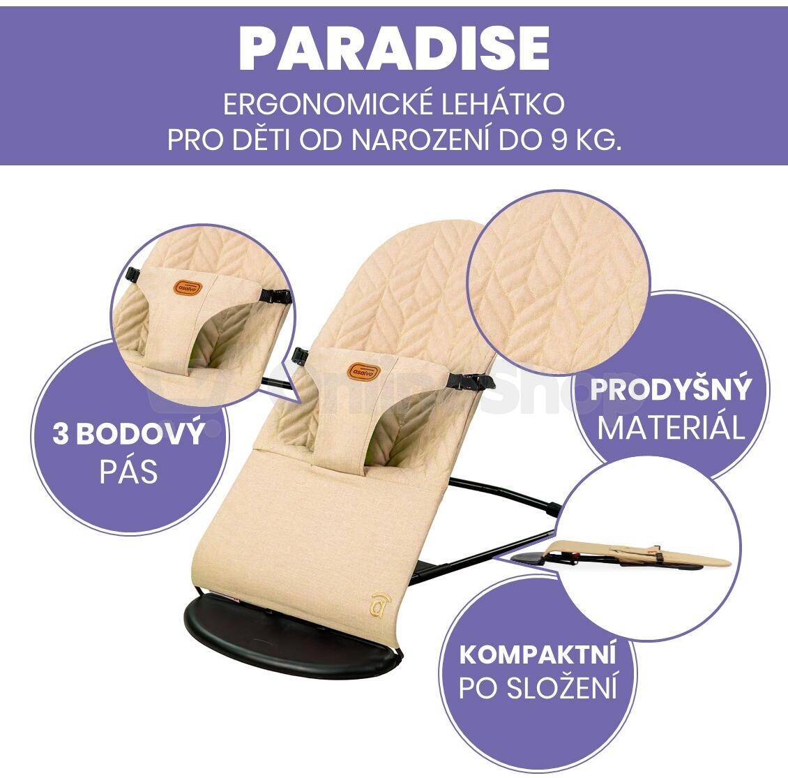 Asalvo PARADISE dětské lehátko, beige