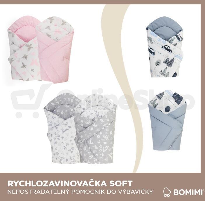 Bomimi Rychlozavinovačka soft oboustranná zvířátka, šedá