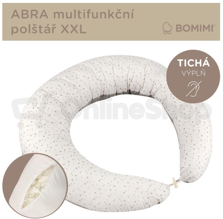 Bomimi ABRA multifunkční polštář XXL, HVĚZDIČKY bílá/šedá