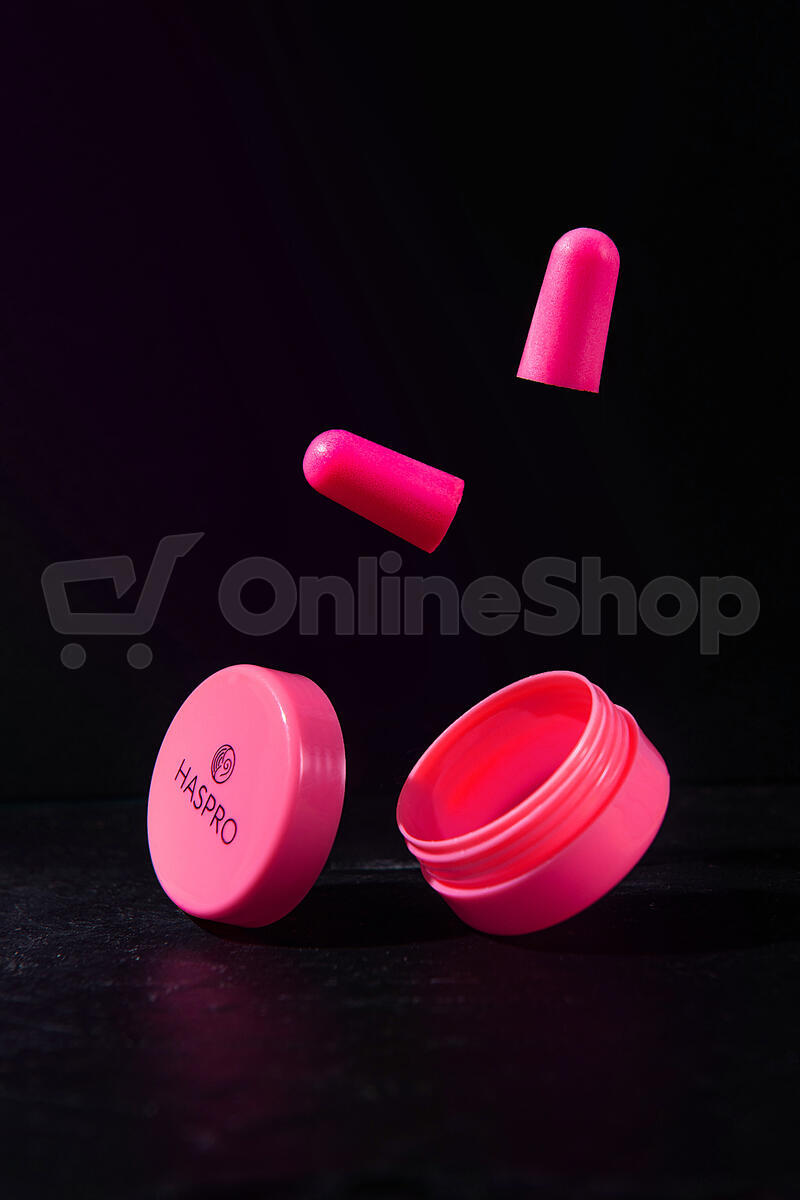 HASPRO Universal špunty do uší, pěnové, 50 párů / 100ks, růžové