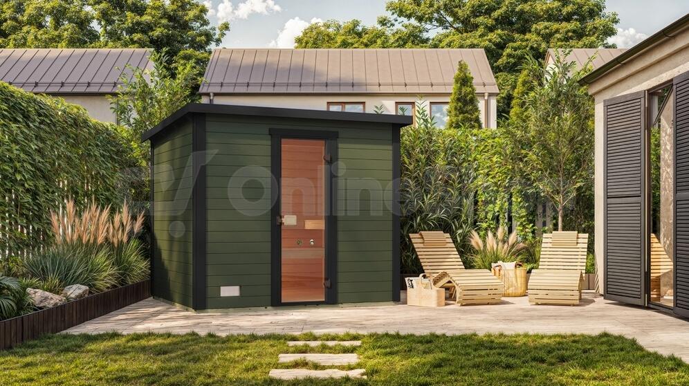 WEKA Sauna KAAPI 4 - šedozelená - outdoor sauna