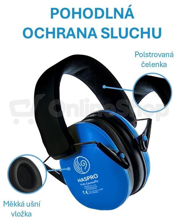 HASPRO Hearing Protection KIDS sluchátka na uši, modrá