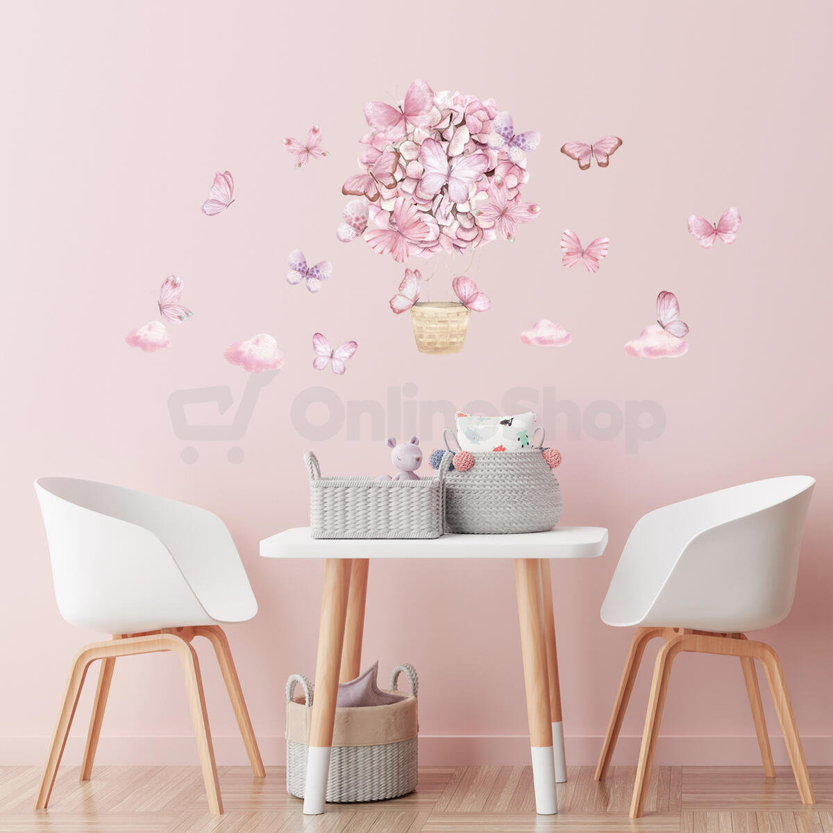 SIPO Nástěnné samolepky do dětského pokoje, Pink Butterflies