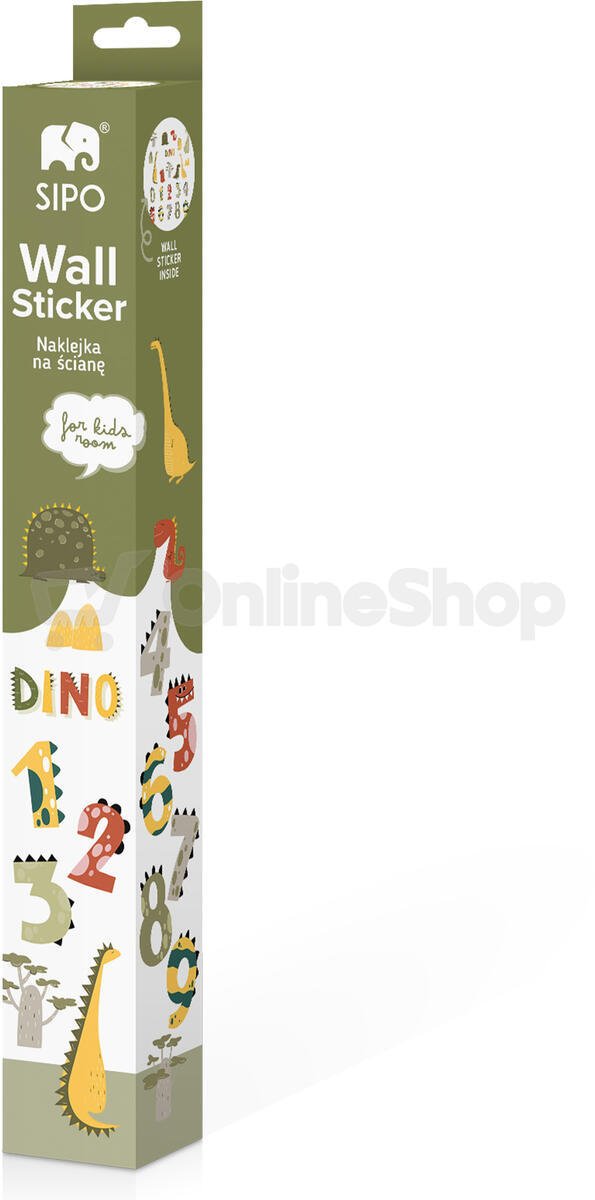 SIPO Nástěnné samolepky do dětského pokoje, Dino Numbers