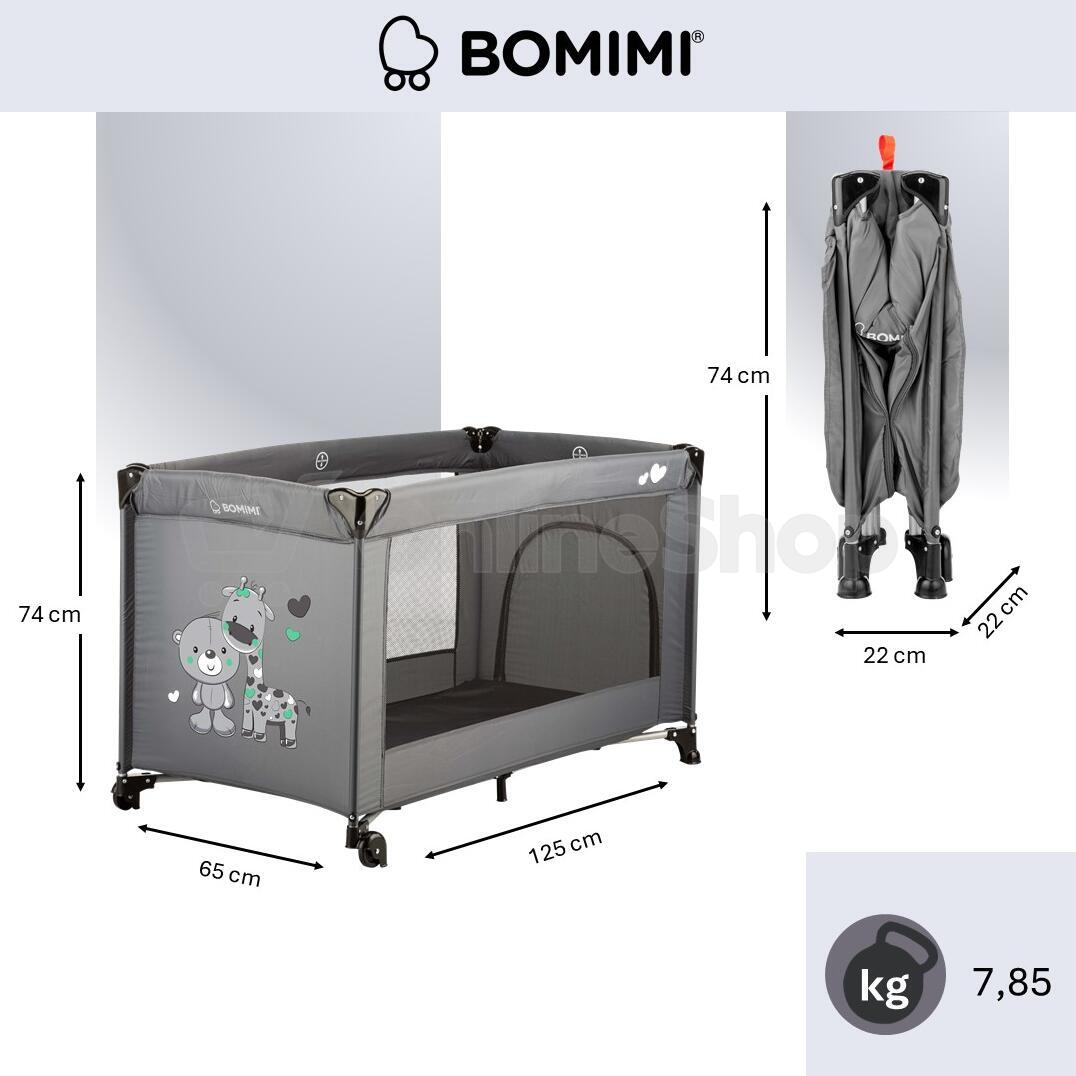 Bomimi MONDO postýlka giraffe&bear, anthracite, tm-s