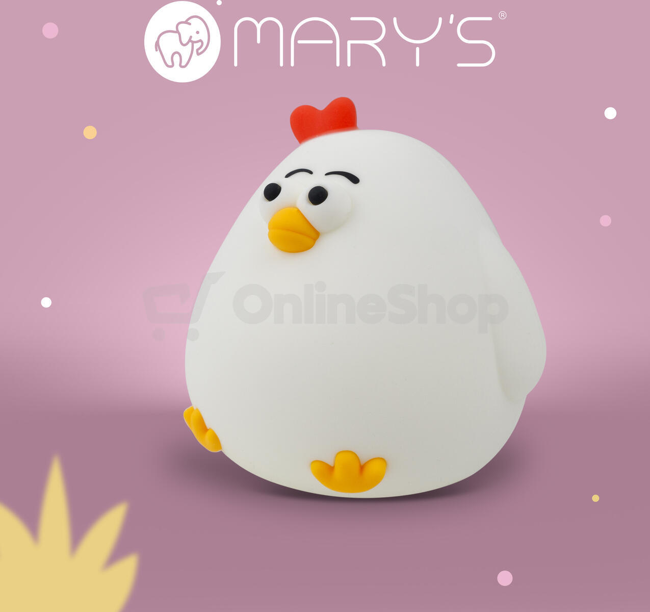 Mary's LED silikonová noční lampička - slepička