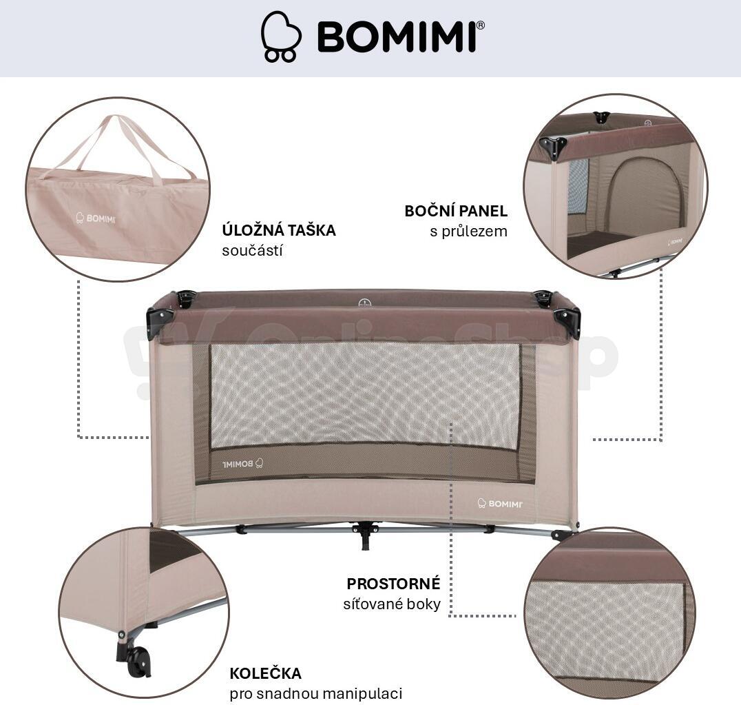 Bomimi MONDO cestovní postýlka, skládací, coffee