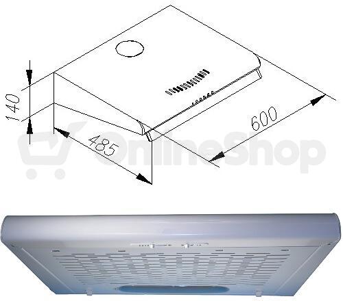 Odsavač par Guzzanti ZRW 60 W bílý