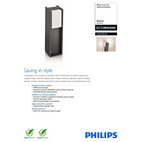 Venkovní svítidlo Philips Ecomoods 16353/93/16 - Philips Ecomoods 16353/93/16 (foto 6)