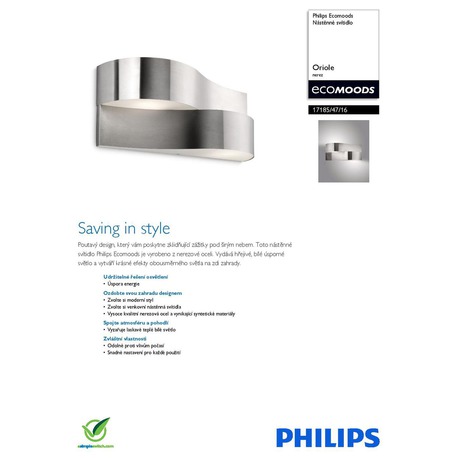 Venkovní svítidlo Philips Ecomoods 17185/47/16 - Philips Ecomoods 17185/47/16 (foto 7)