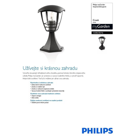 Venkovní svítidlo Philips Creek 15382/30/16 - Philips Creek 15382/30/16 (foto 1)