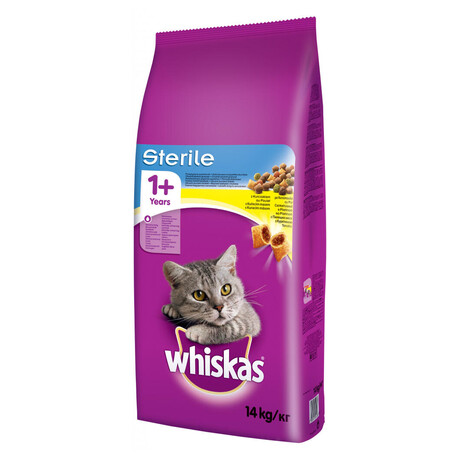 Whiskas Dry s kuecm masem - STERILE 14kg