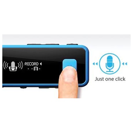 MP3 přehrávač Transcend MP350, 8GB, černý/modrý - Transcend MP350 8GB, černý/modrý (foto 6)