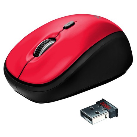 Myš Trust Yvi Wireless / optická / 3 tlačítka / 1600dpi - červená - Trust Yvi červená (foto 2)