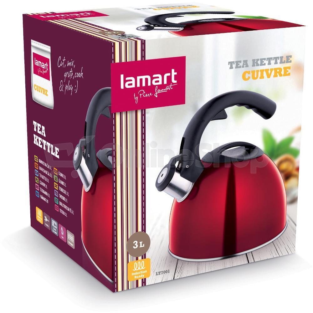 Pískací konvice Lamart LT7001 CUIVRE 3L ČERVENÁ