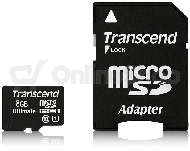 Paměťová karta Transcend MicroSDHC 8GB UHS-I U1 (90MB/s) + adapter