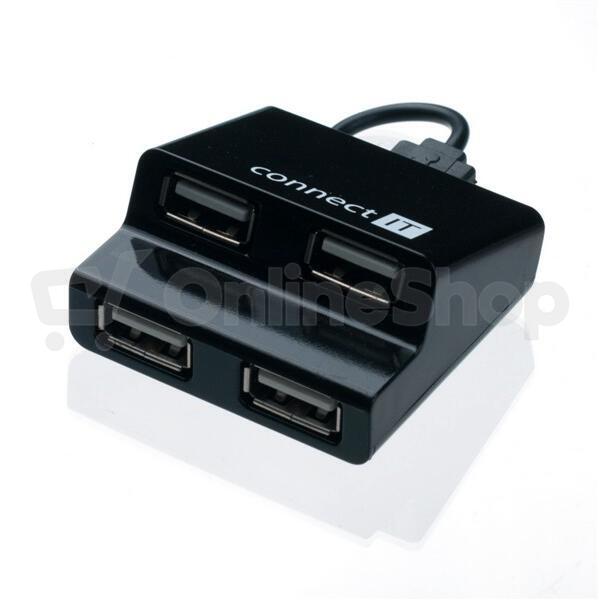 USB Hub Connect IT USB 2.0 / 4x USB 2.0 - černý