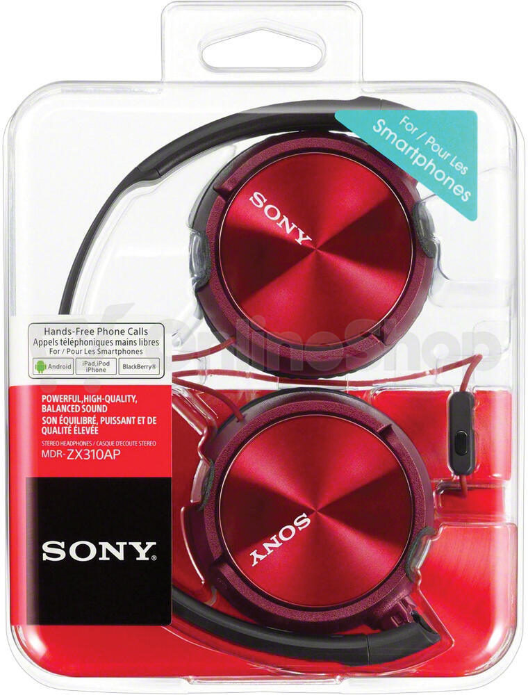Sluchátka SONY MDR-ZX310APR červená