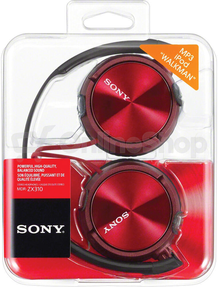 Sluchátka Sony MDRZX310R.AE - červená