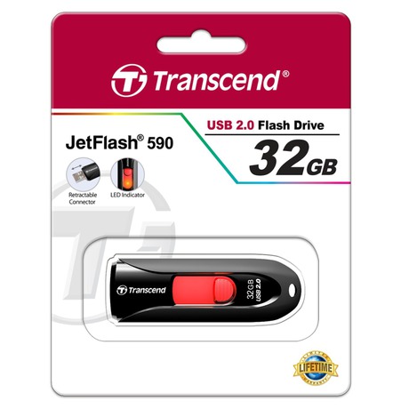 Flash USB Transcend JetFlash 590 32GB USB 2.0 - černý/červený