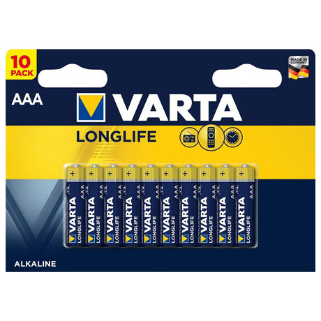 SUPER AKCE - Baterie Varta LR03 ALKALINE LONGLIFE AAA, 10ks