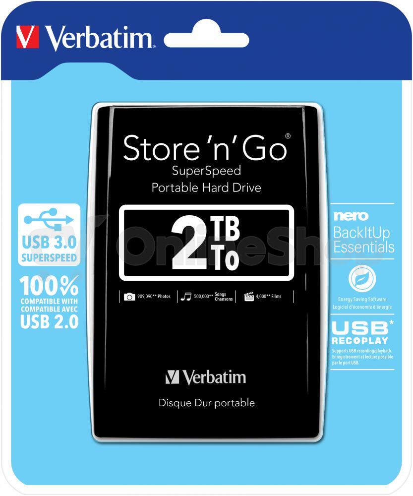 Externí disk Verbatim Store 'n' Go 2TB, 2,5", USB 3.0, 53177