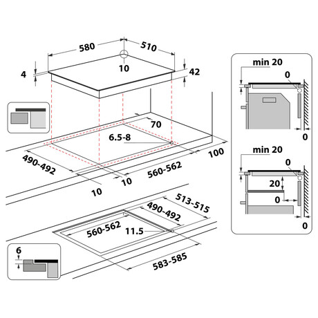 SET Trouba Whirlpool OMSR58CU1SB + Sklokeramick deska Whirlpool AKT 8130/NE + Mikrovlnn trouba Whirlpool MBNA900B