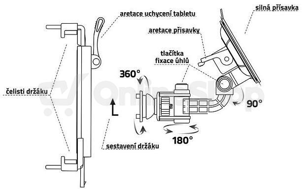 Držák tabletu COMPASS 06229 přísavka