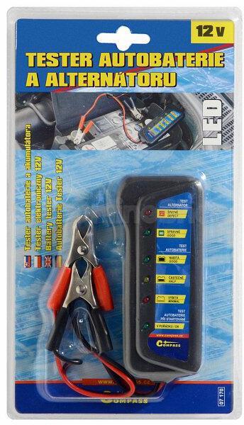 Tester autobaterie a alternatoru COMPASS 07170 12V