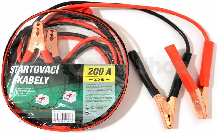 Kabely startovací 200A 2,5m COMPASS 01112 100% měď