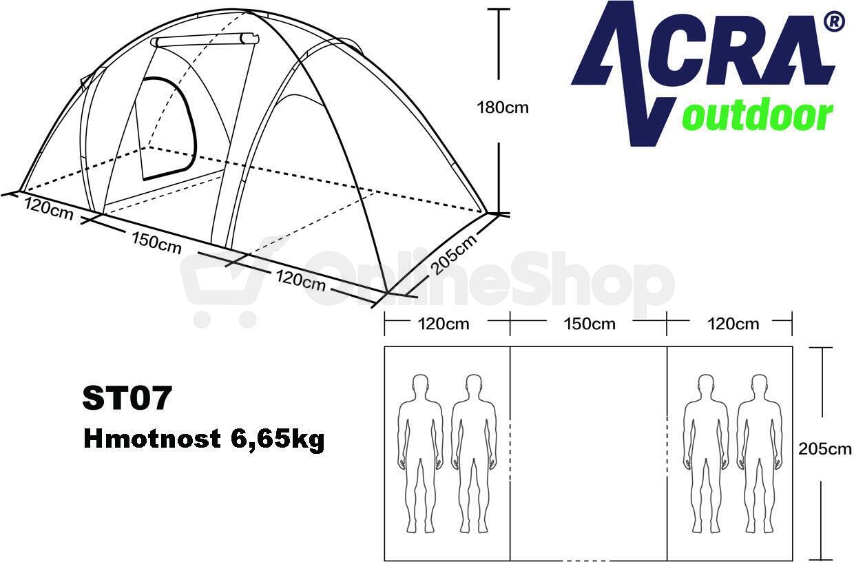 Rodinný stan Acra ST07, pro 4 osoby | ONLINESHOP.cz