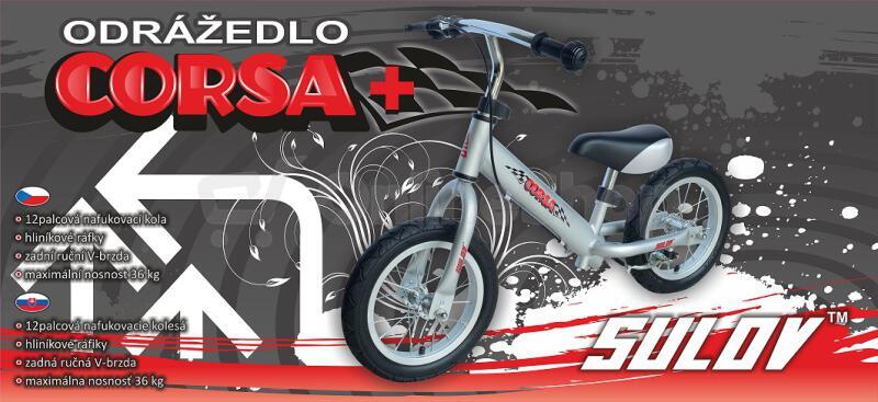 Odrážedlo Sulov CORSA+ 12", stříbrné