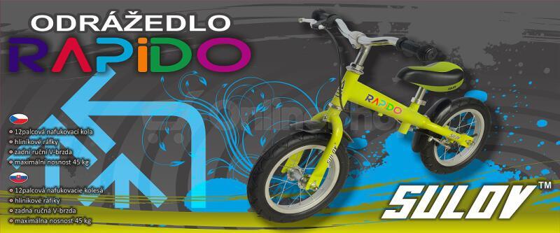 Odrážedlo Sulov RAPIDO 12", zelené