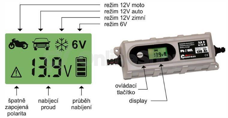 Nabíječka akumulátorů COMPASS 07146 6/12V