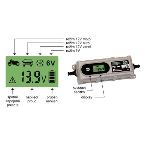 Nabíječka akumulátoru Compass 6/12V, 120 Ah - Compass 07146 6/12V (foto 2)