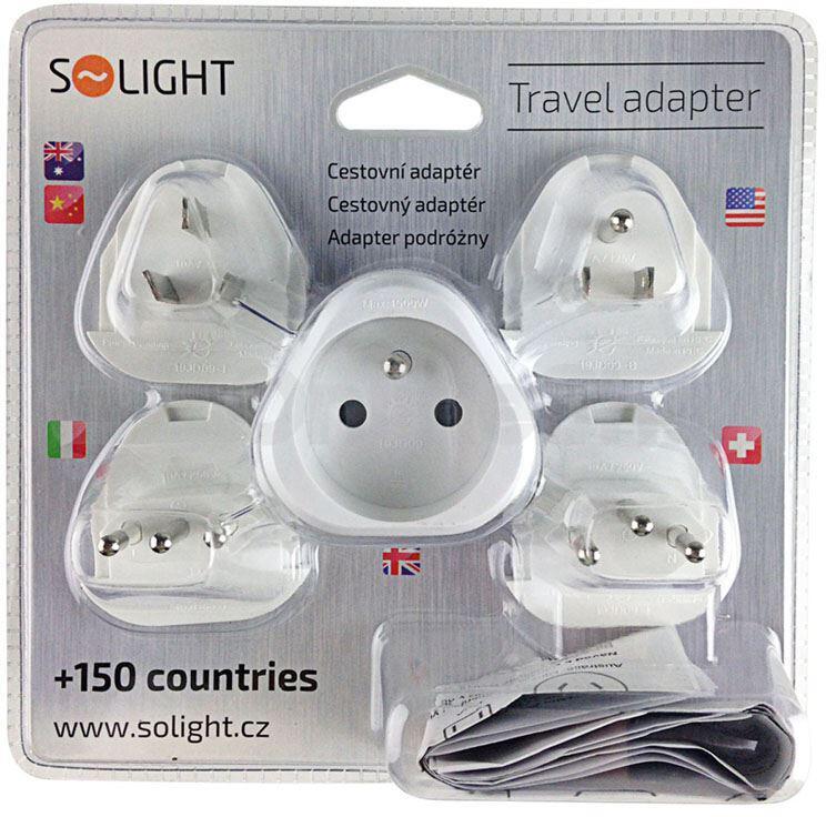 Solight cestovní adaptér, univerzální, uzemněný