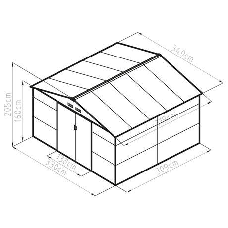 Zahradn domek G21 GAH 1085 - 340 x 319 cm, ed