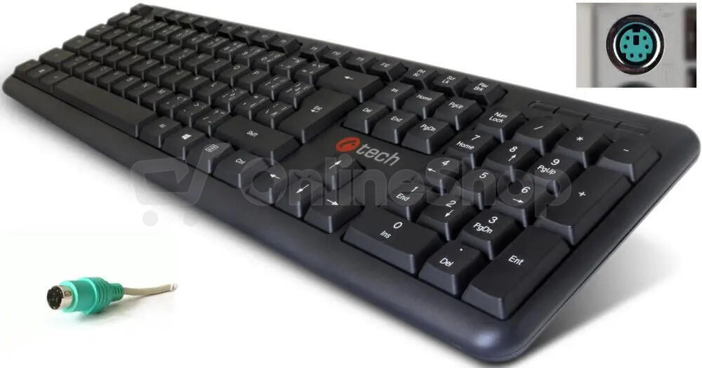Klávesnice C-Tech KB-102 SLIM, PS2, CZ/SK - černá