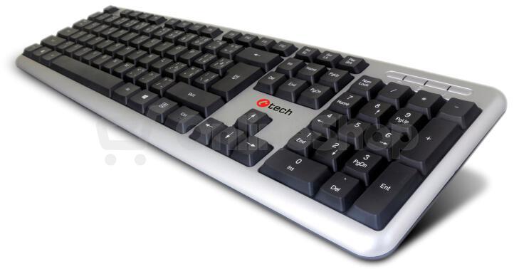 Klávesnice C-Tech KB-102 SLIM, CZ/SK - stříbrná