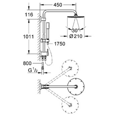 Grohe Rainshower® System 210 - sprchový systém (27058000) - Grohe Rainshower® System 210 -&nbsp;sprchový systém (foto 1)