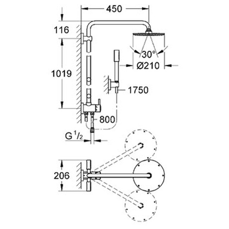 Grohe Rainshower® System 210 - sprchový systém (27361000) - Grohe Rainshower® System 210 -&nbsp;sprchový systém (foto 1)