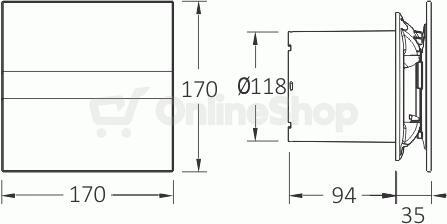 Axiální ventilátor CATA e120 GT, bílý