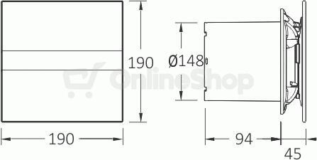 Axiální ventilátor Cata e150 GT, bílý