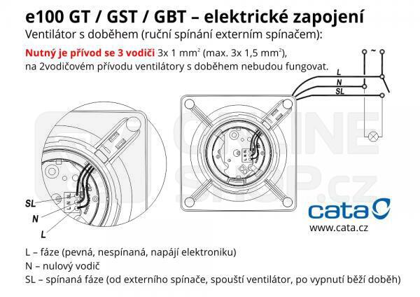 Axiální ventilátor Cata e150 GT, bílý