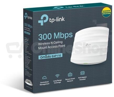 WiFi router TP-Link EAP110 stropní AP, 1x LAN, 2,4GHz 300Mbps, Omáda SDN
