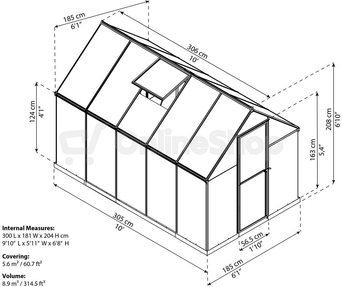 Skleník Palram multiline 6x10